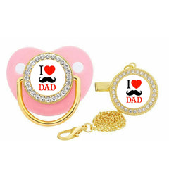 I Love Dad Logo Pacifier