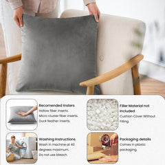Velvet Cushion Covers Silver