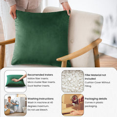 Velvet Cushion Covers Green