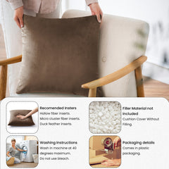 Velvet Cushion Covers Brown