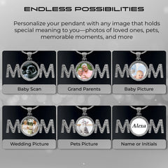 Personalized Silver MOM Pendant for Men & Women
