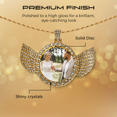 Personalized Golden Angel Wings Pendant for Men & Women