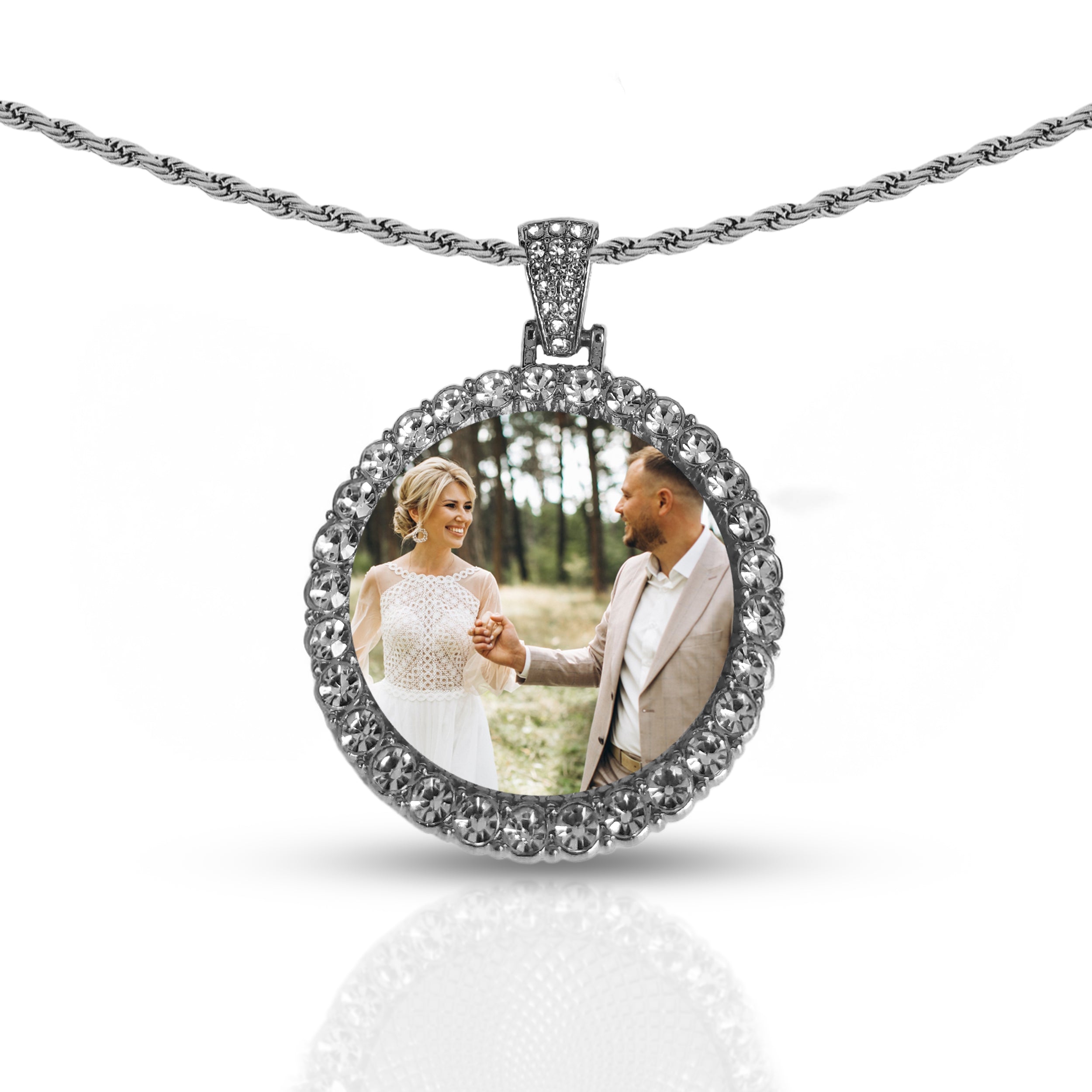 Personalized Silver Round Pendant for Men & Women