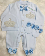 Beaded Blue on Blue Blanket Set