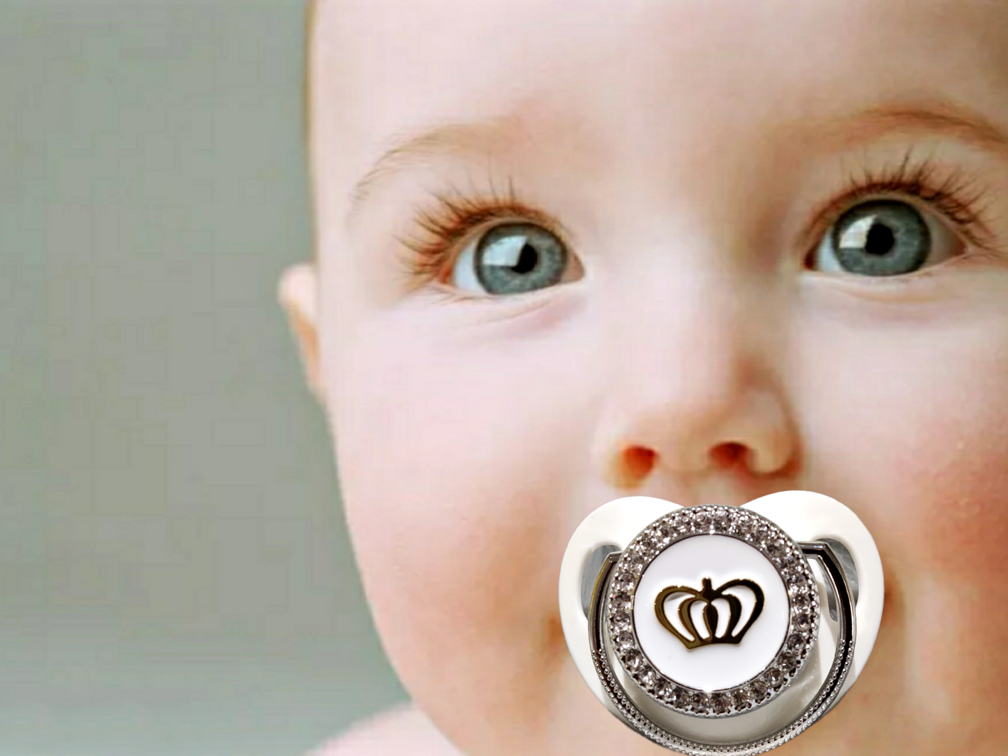 White On Silver Pacifier