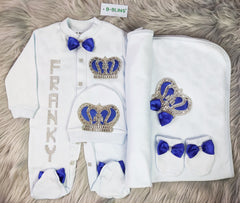 Royal Blue on Blue Blanket Set