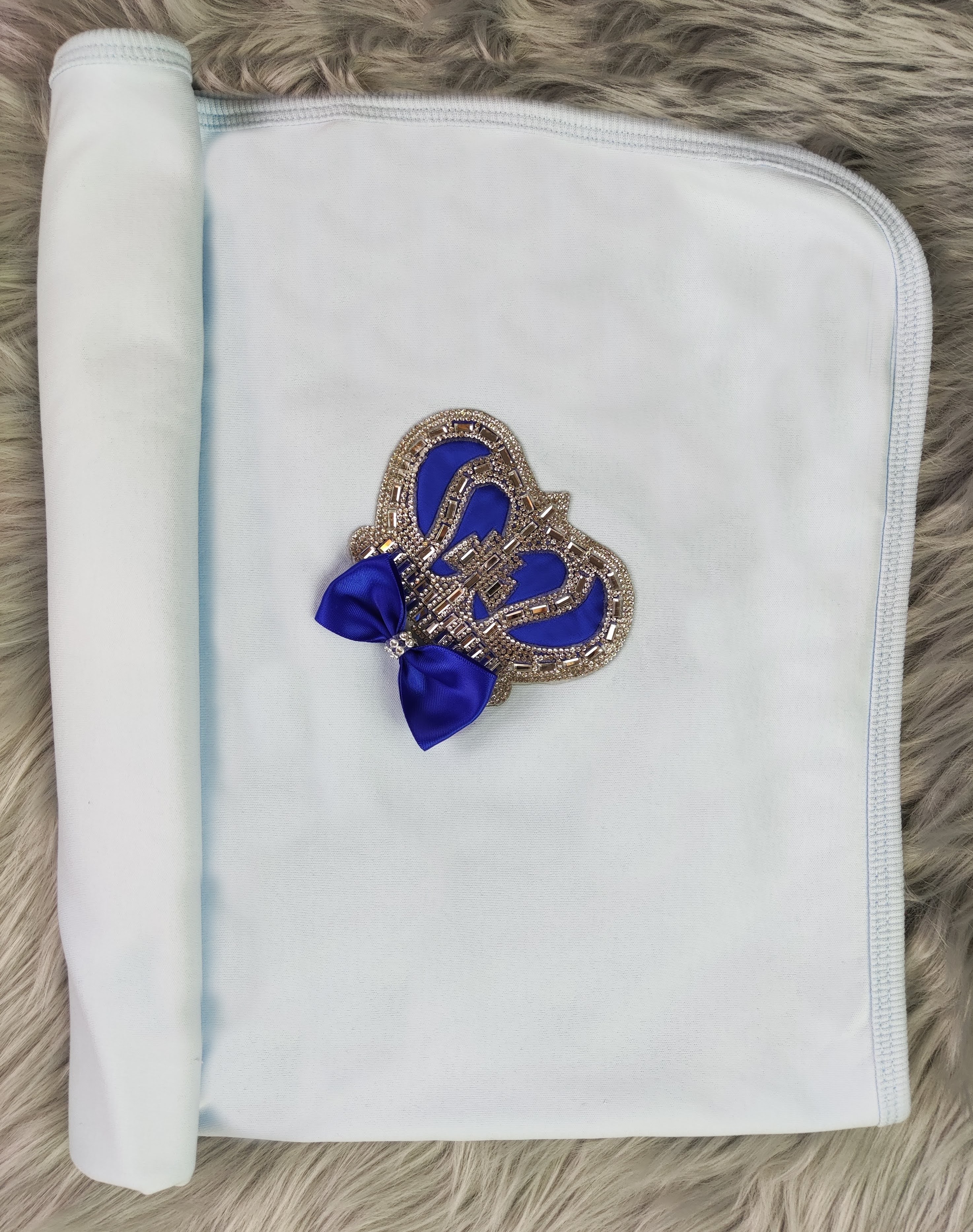 Royal Blue on Blue Blanket