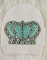 Mint Green On White Blanket Set (Prince Crown)