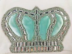 Mint Green On White Blanket Set (Prince Crown)