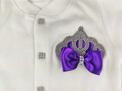 Purple On White Blanket Set
