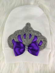 Purple On White Blanket Set