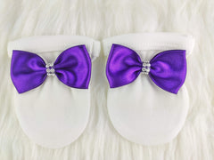 Purple On White Blanket Set