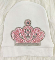 Beaded Pink On White