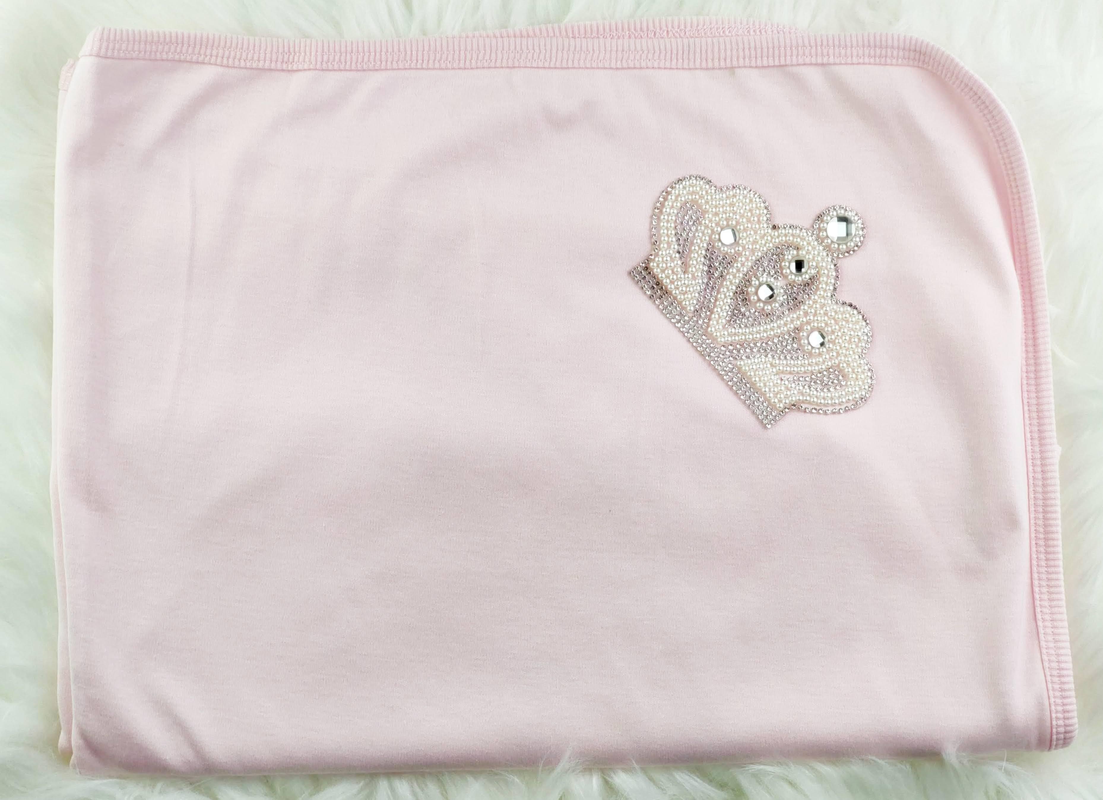Beaded Pink On Pink Blanket