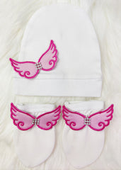 Pink On White Blanket Set