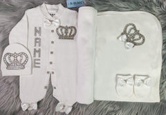 White On White Blanket Set (Prince Crown)
