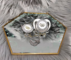 White On Silver Pacifier