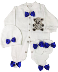 Royal Blue On White Blanket Set
