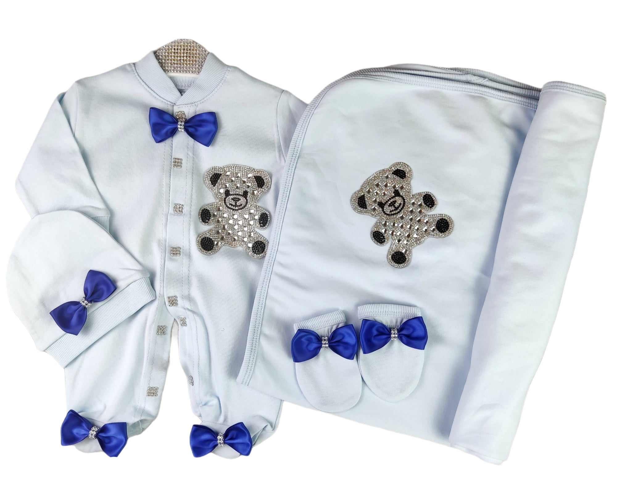 Royal Blue On Blue Blanket Set