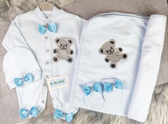 baby Blue on Blue Blanket Set