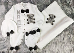 Black on White Blanket Set