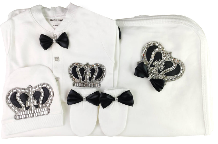 Black On White Blanket Set