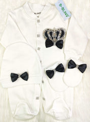 Black On White Blanket Set