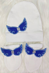 Royal Blue On White Blanket Set