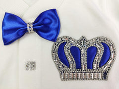 Royal Blue on White Blanket Set