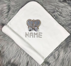 Grey on White Blanket