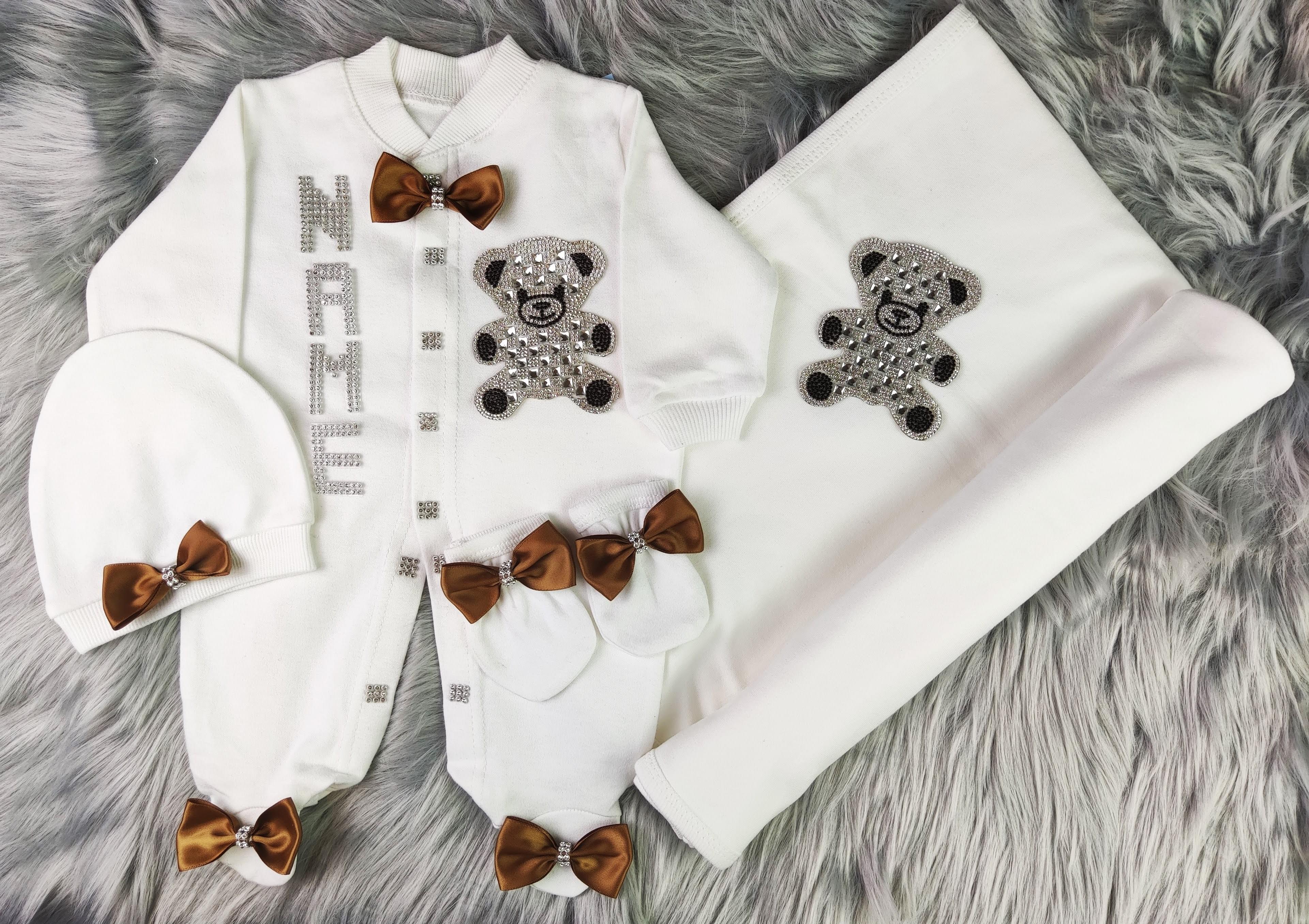 Golden Brown on White Blanket Set