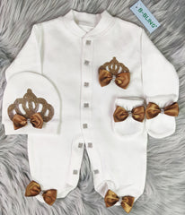 Golden Brown On White Blanket Set