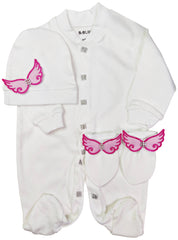Pink On White Blanket Set