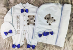 Royal Blue On Blue Blanket Set