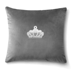 Velvet Cushion Covers Silver (Crown 3)