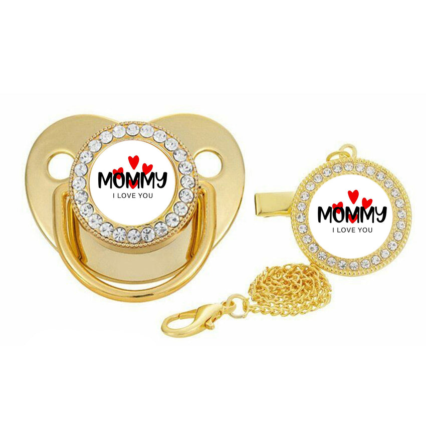 I Love Mom Logo Pacifier