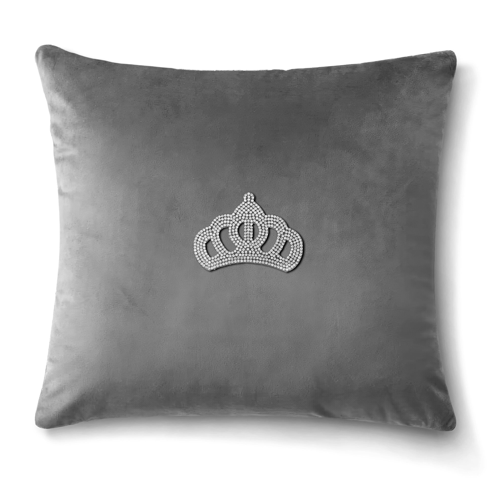 Velvet Cushion Covers Silver (Crown 2)