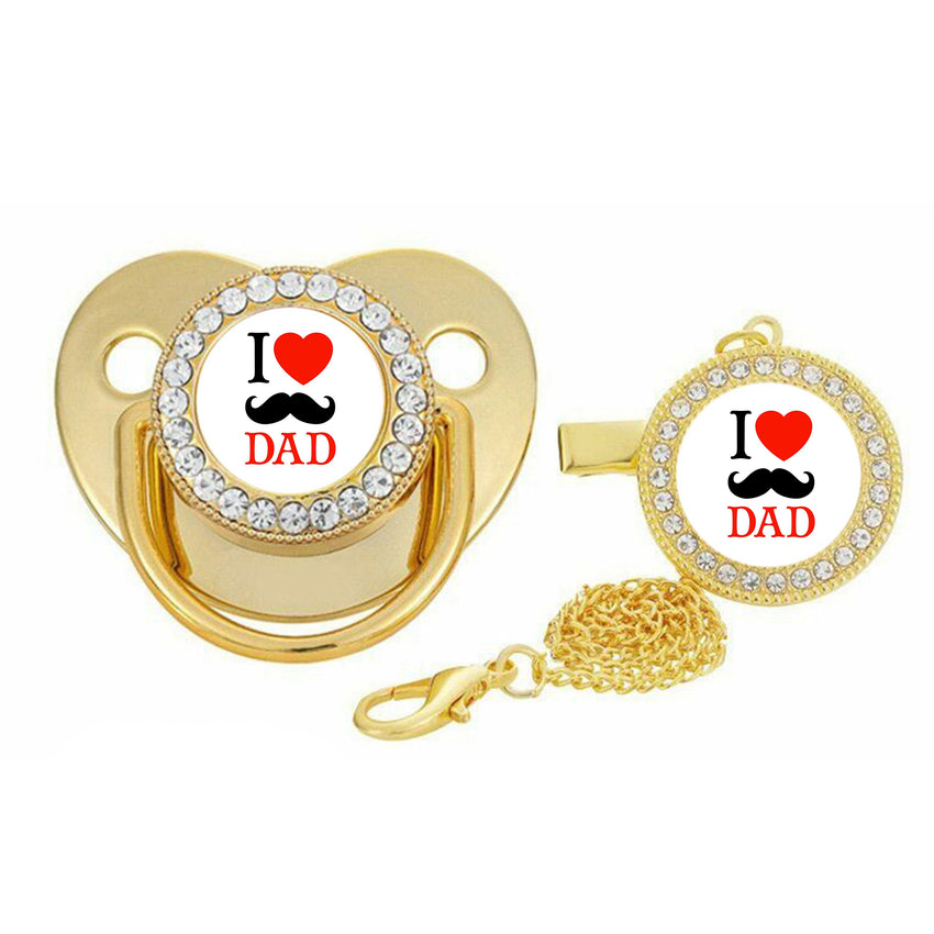 I Love Dad Logo Pacifier