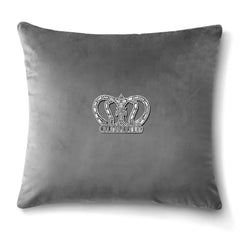 Velvet Cushion Covers Silver (Crown 1)