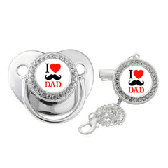 I Love Dad Logo Pacifier