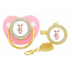 Pink Rabbit Logo Pacifier