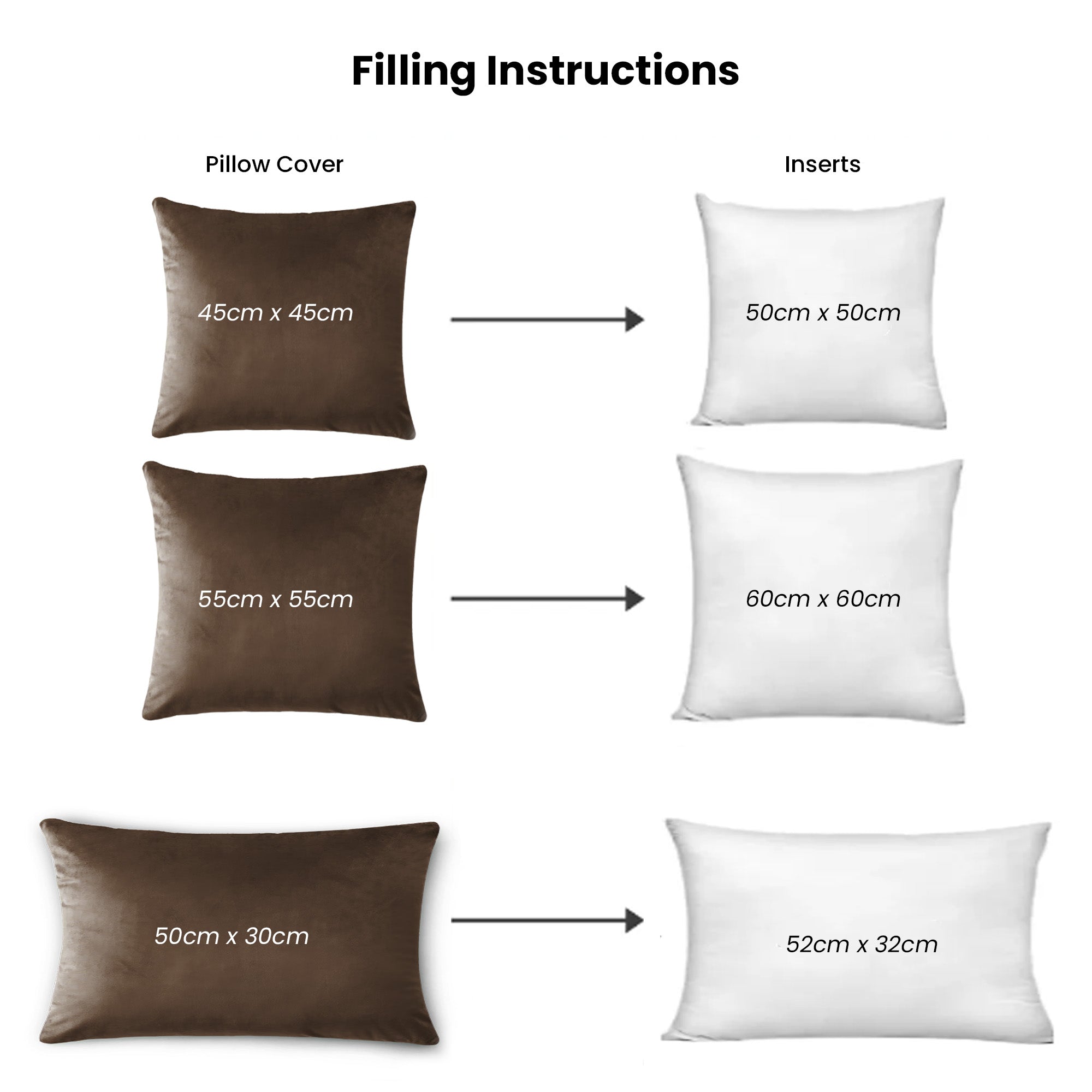 Velvet Cushion Covers Brown