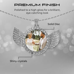 Personalized Silver Angel Wings Pendant for Men & Women