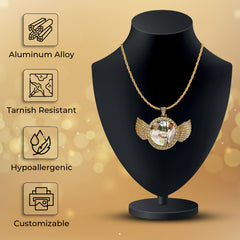 Personalized Golden Angel Wings Pendant for Men & Women