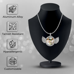 Personalized Silver Angel Wings Pendant for Men & Women