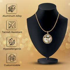 Personalized Golden Round Pendant for Men & Women