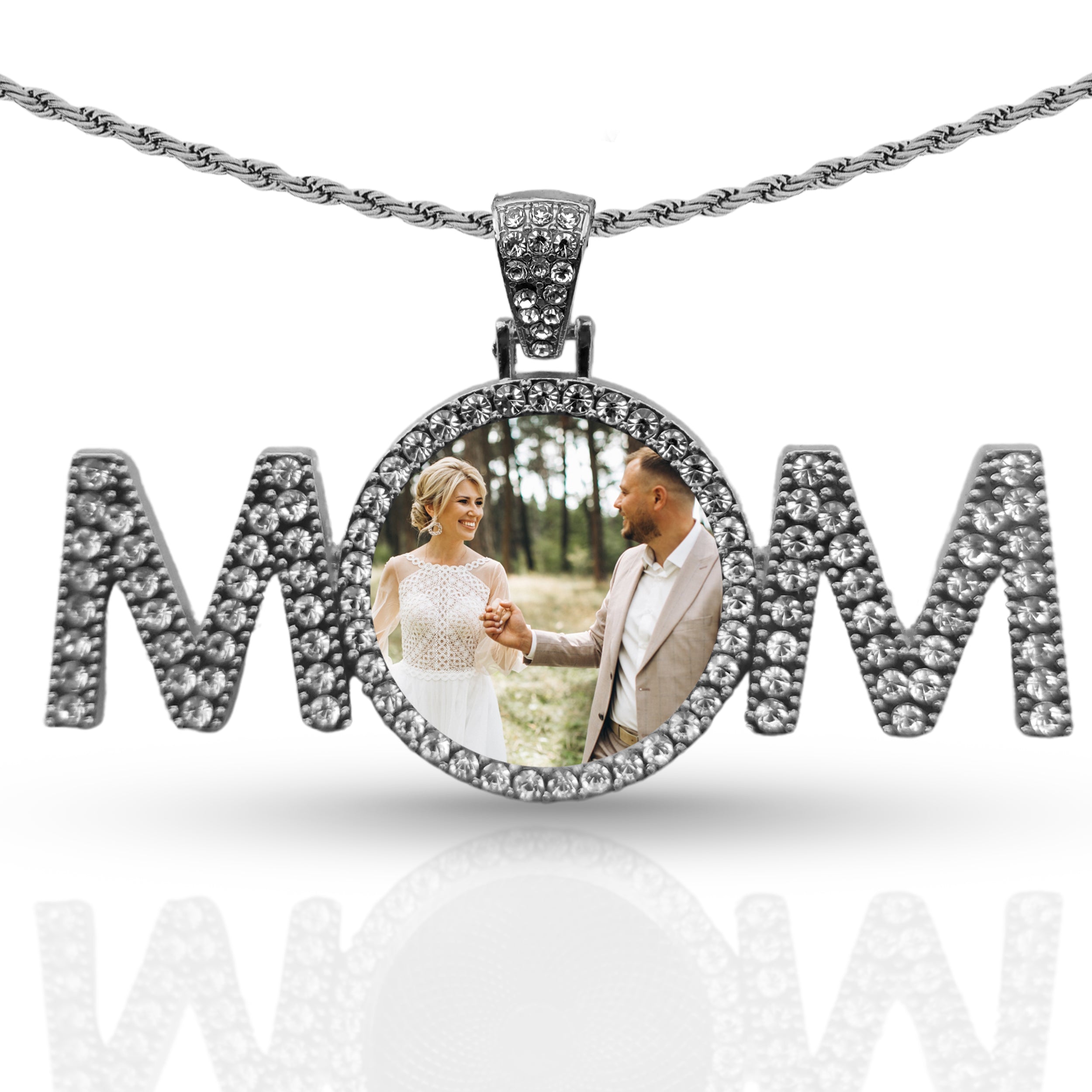 Personalized Silver MOM Pendant for Men & Women