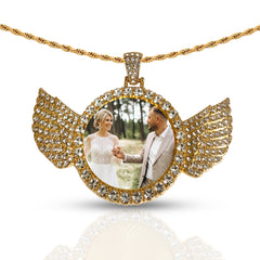 Personalized Golden Angel Wings Pendant for Men & Women