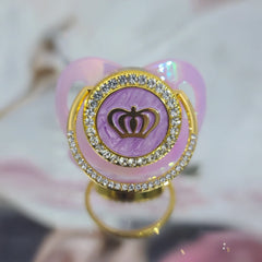 Pink Purple crown soother princess crown crystals