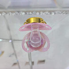 Pink Purple crown soother princess crown crystals